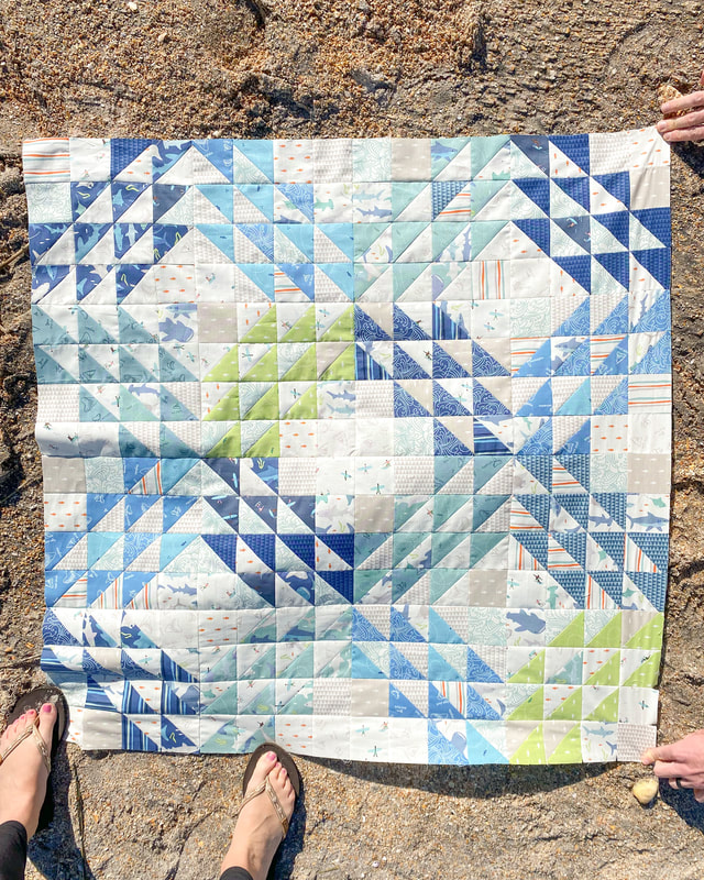 ocean waves quilt on the sand